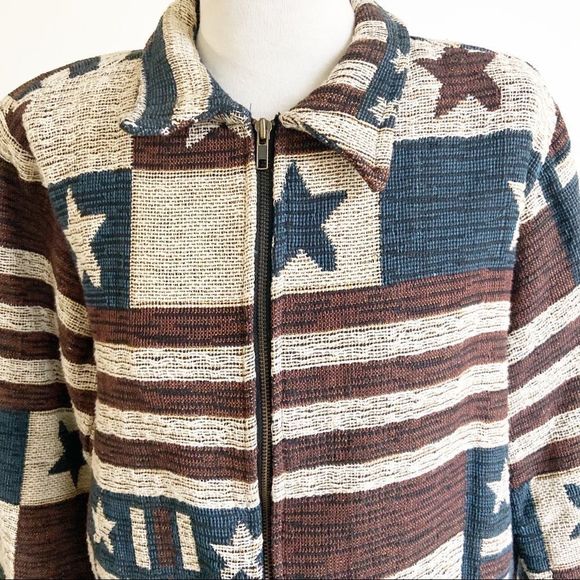 Shaver Lake Woven Star and Stripe Print Jacket - Picture 2 of 8